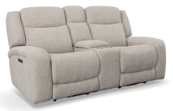 Man Wah Taupe Power Reclining Loveseat With Console