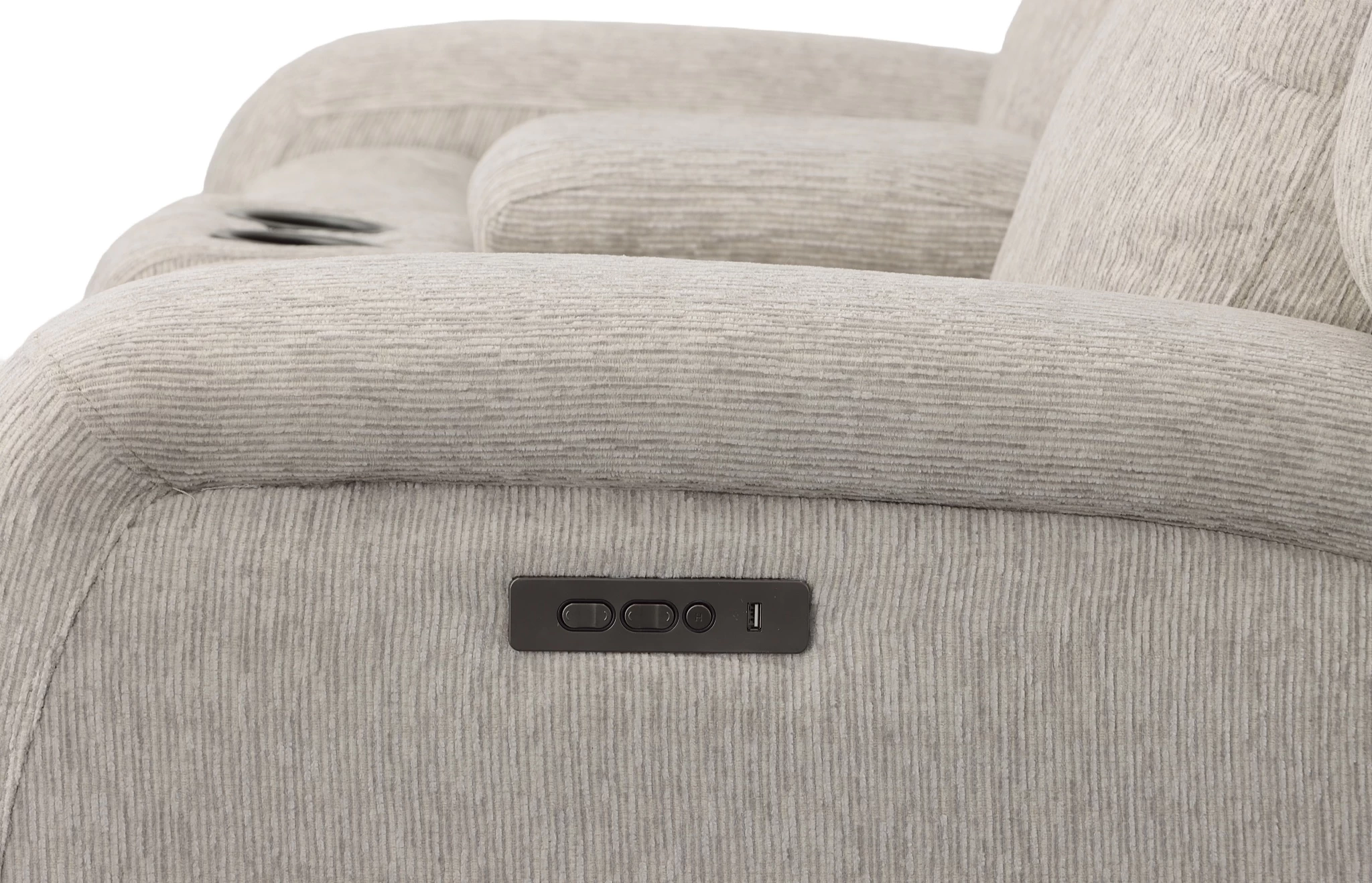 Man Wah Taupe Power Reclining Loveseat With Console 6 Man Wah Taupe Power Reclining Loveseat With Console - Image 6