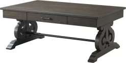 Elements International Stone Smokey Dark Ash Coffee Table