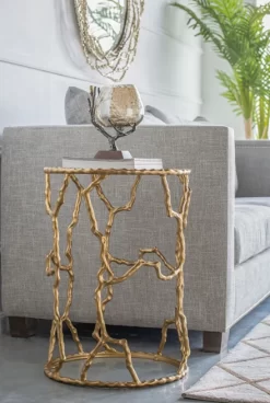 A & B Home Gold Accent Table -Furniture comprehensive store 630fd9e0 8abc 4ff6 919c 510e69f7e2ad