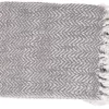 Surya Trina White/Charcoal 50"x60" Throw Blanket