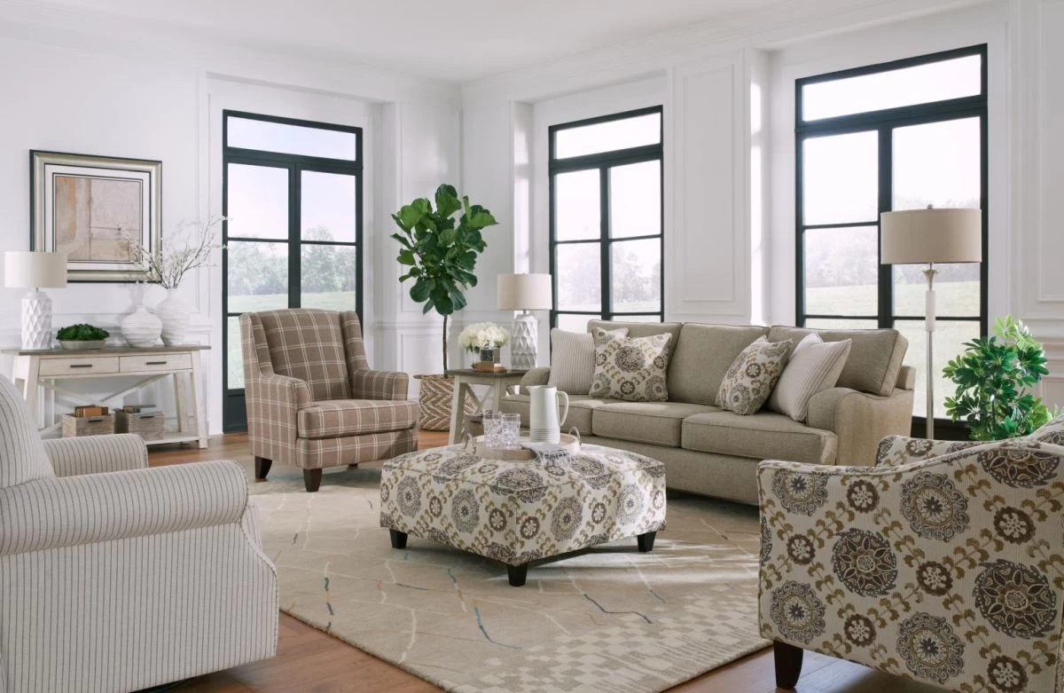 Fusion Furniture Crossroads Mink Brown Stationary Sofa 2 Fusion Furniture Crossroads Mink Brown Stationary Sofa - Image 2