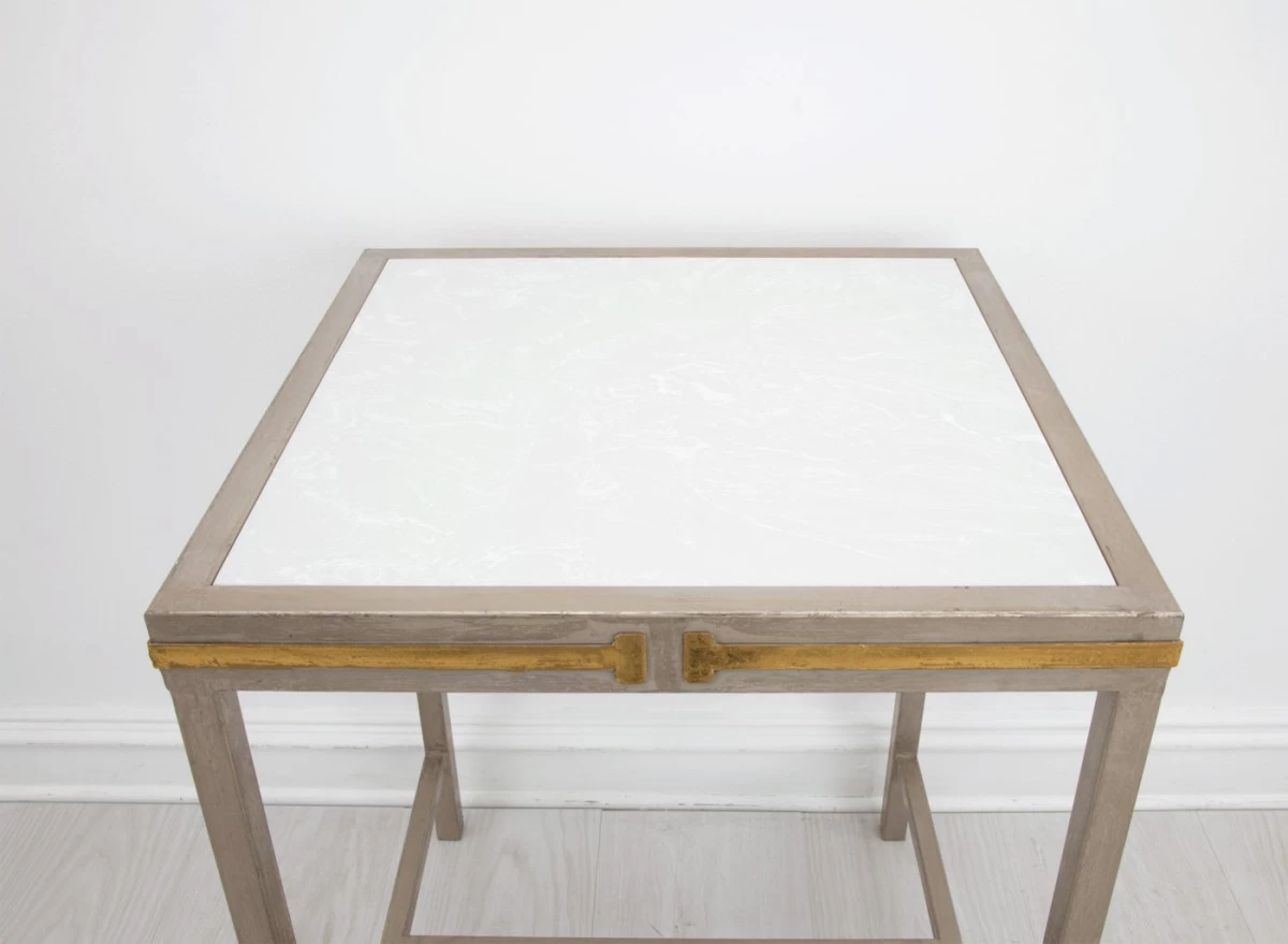 Zeugma Imports Champagne/Gold Leaf Side Table 4 Zeugma Imports Champagne/Gold Leaf Side Table - Image 4