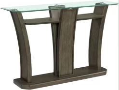 Elements International Dapper Grey Rectangular Sofa Table
