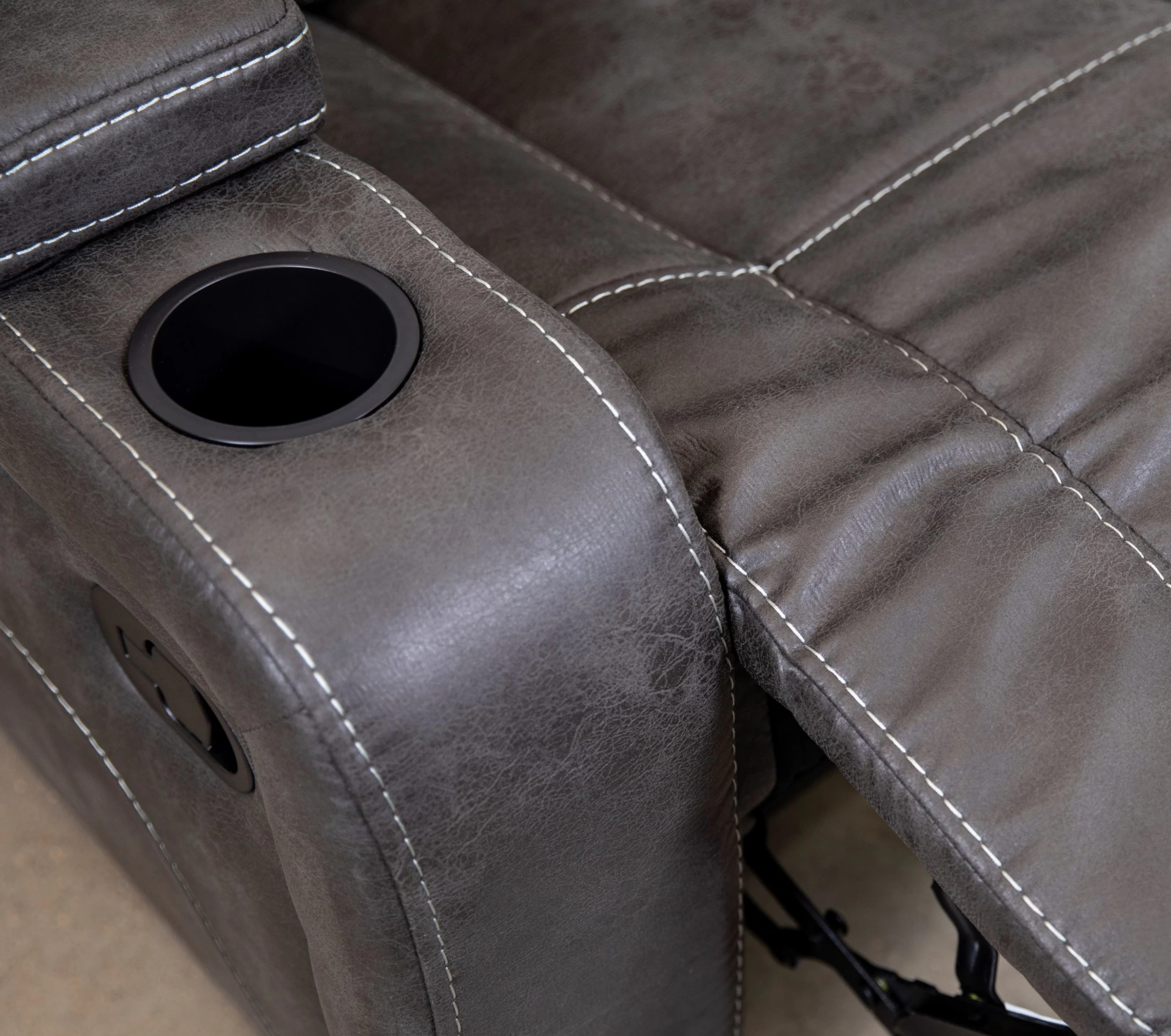 Man Wah Gray Reclining Sofa 4 Man Wah Gray Reclining Sofa - Image 4