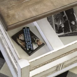 Signature Design By Ashley® Realyn White/Brown Lift Top Coffee Table -Furniture comprehensive store 6a01ecd5 8370 42e0 aa14 a0d4b147cd19