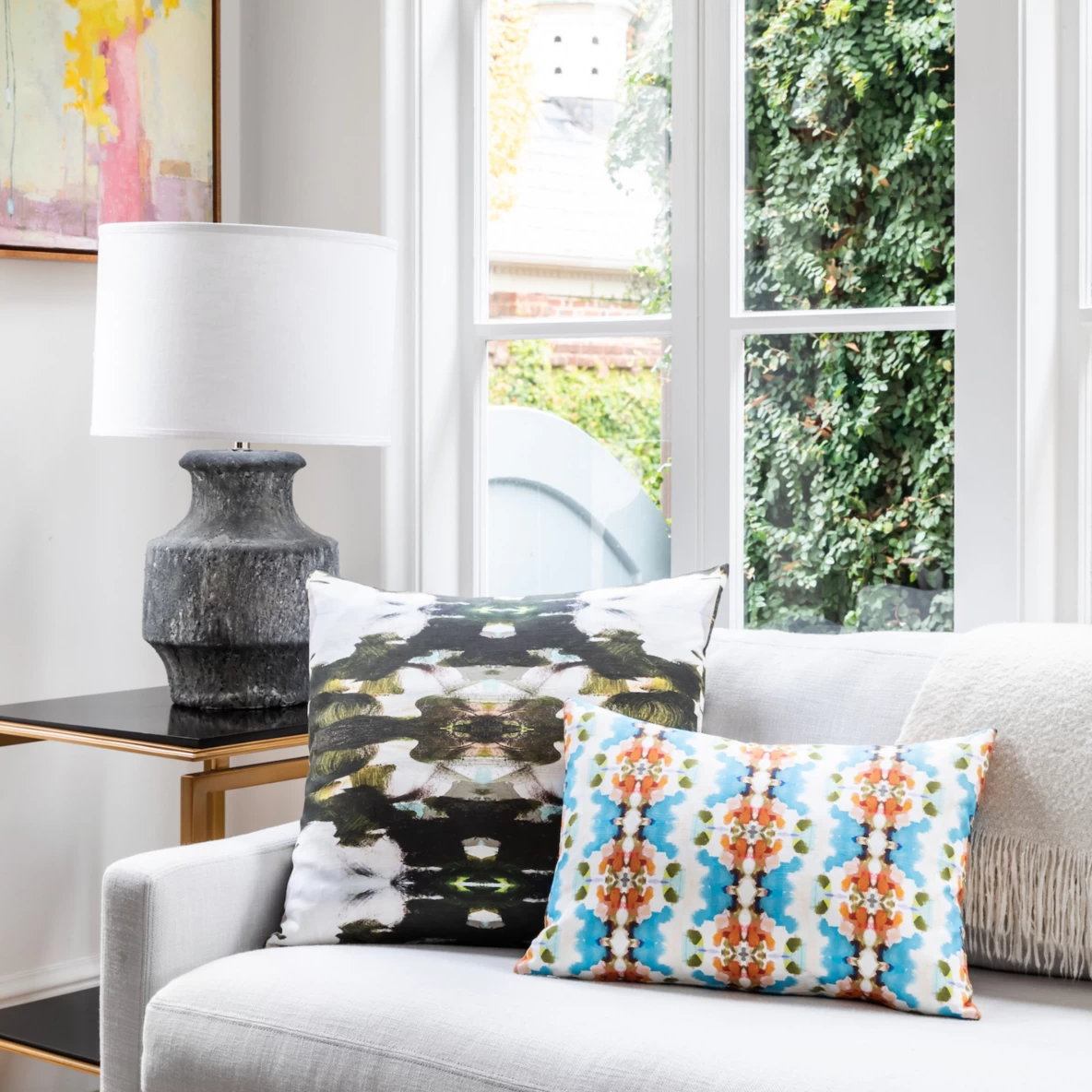 Laura Park Designs Zanzibar Black/White 22" X 22" Throw Pillow 2 Laura Park Designs Zanzibar Black/White 22" X 22" Throw Pillow - Image 2