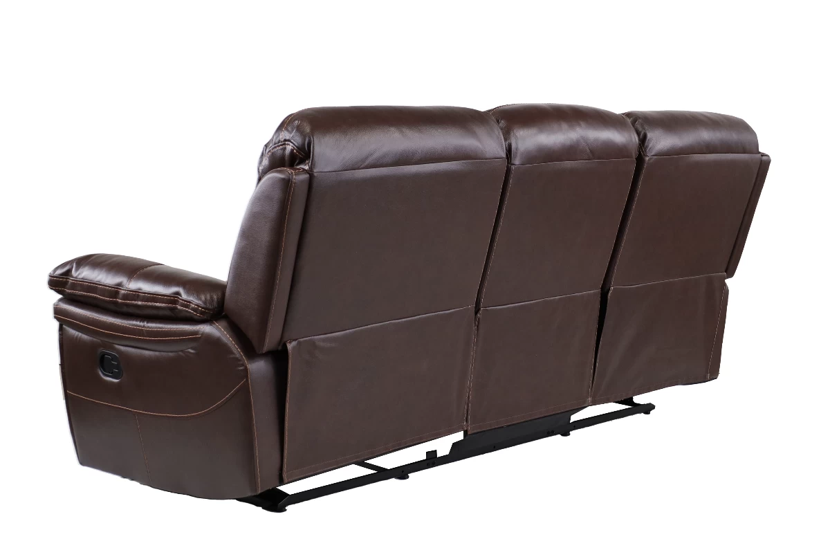 Man Wah Brown Leather Reclining Sofa 6 Man Wah Brown Leather Reclining Sofa - Image 6