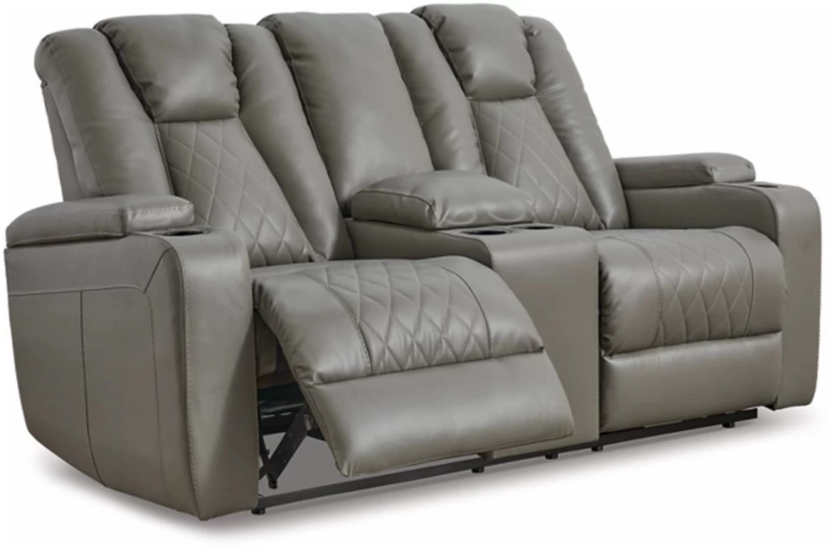 Signature Design By Ashley® Mancin Gray Reclining Loveseat With Console 2 Signature Design By Ashley® Mancin Gray Reclining Loveseat With Console - Image 2