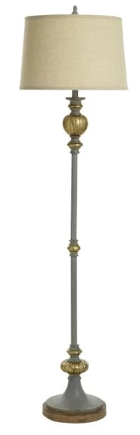 Stylecraft Aged Gold/Gray Floor Lamp