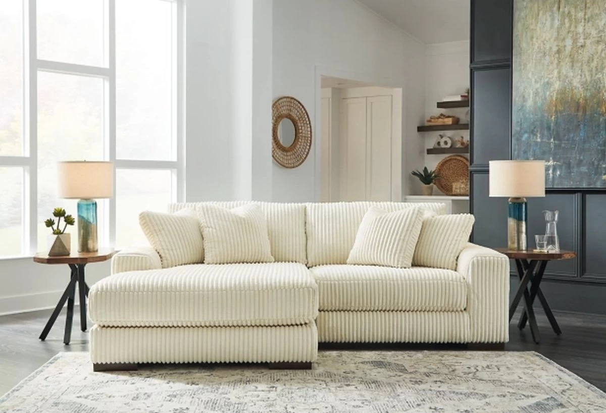 Signature Design By Ashley® Lindyn 2-Piece Ivory Left-Arm Facing Sectional With Corner Chaise 2 Signature Design By Ashley® Lindyn 2-Piece Ivory Left-Arm Facing Sectional With Corner Chaise - Image 2