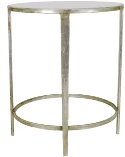 Zeugma Imports Silver Leaf/Glassy White Side Table -Furniture comprehensive store 72d5ecb4 11c2 4992 851c 06d865965366