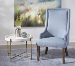 Coast2Coast Home™ Diane Katelyn White/Gold Accent Side End Table -Furniture comprehensive store 74e6d44f 27b5 4429 9d08 684482496654