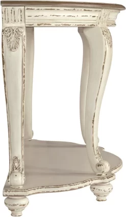 Signature Design By Ashley® Realyn White/Brown Sofa Table -Furniture comprehensive store 770d68aa 39b6 42ca a0f6 4d4cfbe8b9a7