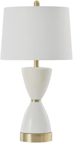 Stylecraft Halifax White/Gold Table Lamp