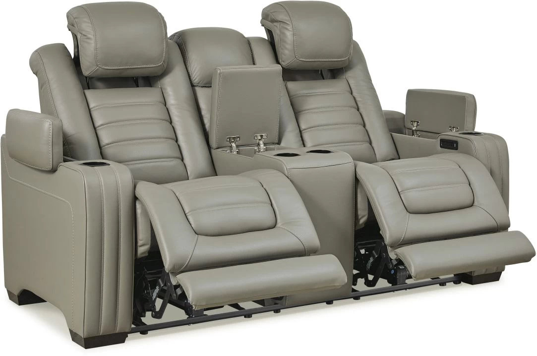 Signature Design By Ashley® Backtrack Gray Power Reclining Console Loveseat 3 Signature Design By Ashley® Backtrack Gray Power Reclining Console Loveseat - Image 3