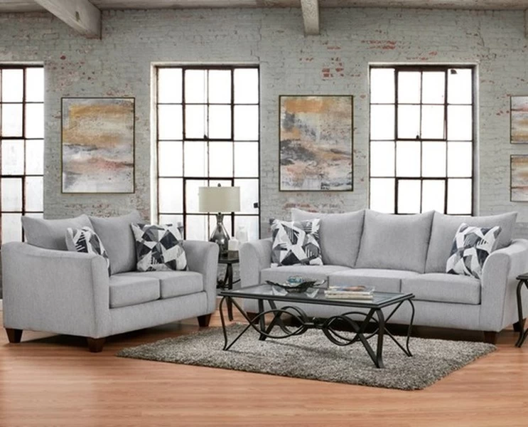 Affordable Furniture Herringbone Silver Sofa 2 Affordable Furniture Herringbone Silver Sofa - Image 2