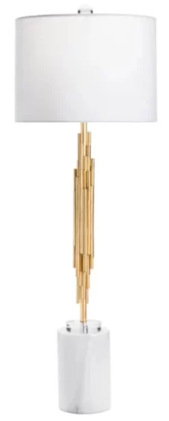 Crestview Collection Galveston Gold/White Table Lamp