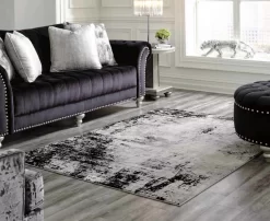 Signature Design By Ashley® Zekeman Black/Cream/Gray 5' X 7' Medium Area Rug -Furniture comprehensive store 7e850678 184f 4cc7 a61f 1d904ee04717