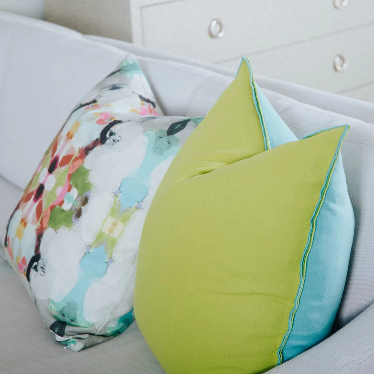 Laura Park Designs Blue/Green Two-Toned 22x22 Decorative Pillow 3 Laura Park Designs Blue/Green Two-Toned 22x22 Decorative Pillow - Image 3
