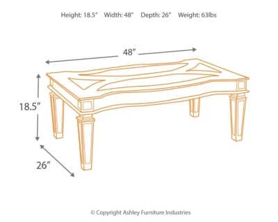 Signature Design By Ashley® Tessani Silver Rectangular Coffee Table 4 Signature Design By Ashley® Tessani Silver Rectangular Coffee Table - Image 4