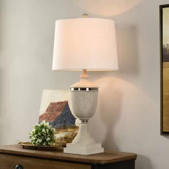 Stylecraft Resin White Table Lamp -Furniture comprehensive store 8033f031 c569 4232 8f90 e046c555e0b8