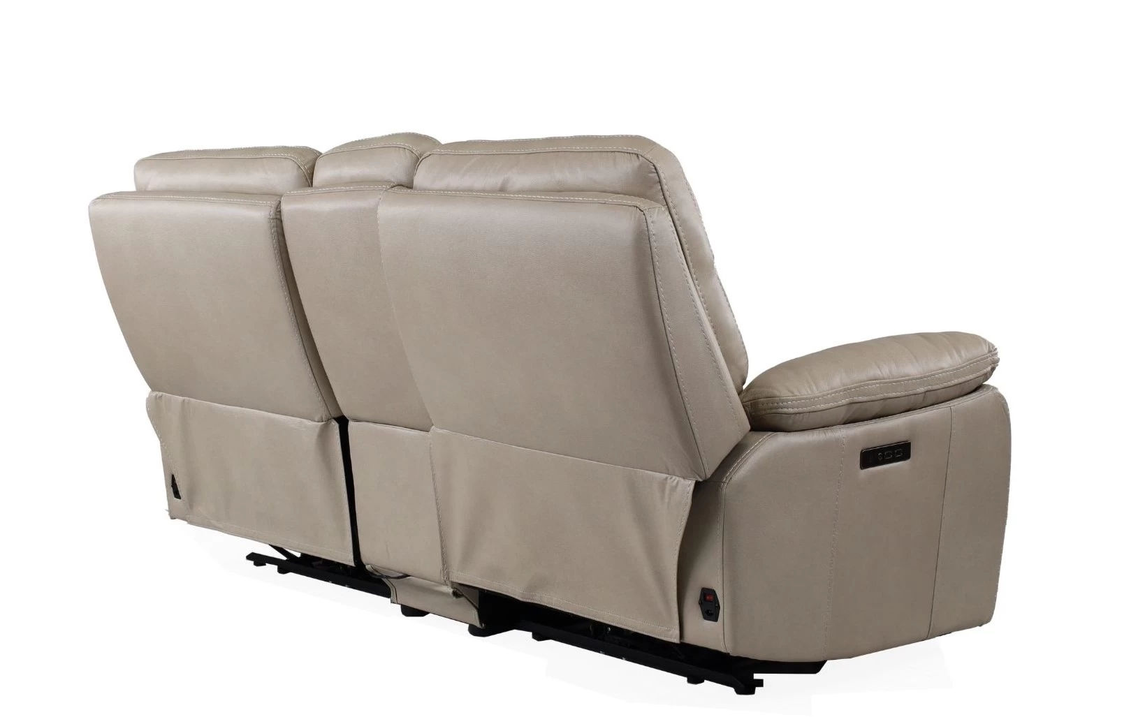 Man Wah Ivory Leather Power Zero Gravity Reclining Console Loveseat 5 Man Wah Ivory Leather Power Zero Gravity Reclining Console Loveseat - Image 5