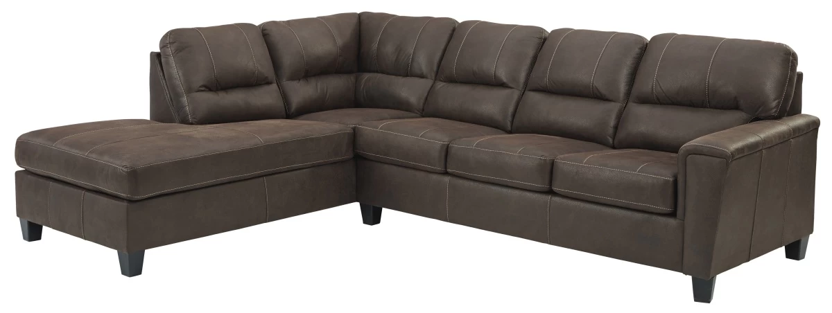 Signature Design By Ashley® Navi 2-Piece Chestnut Right-Arm Facing Sectional With Chaise