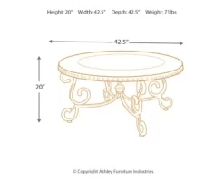 Signature Design By Ashley® Rafferty Dark Brown Round Coffee  Table -Furniture comprehensive store 812a3f12 2c33 421e 8556 0b2908a8fcdb