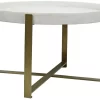Blue Ocean Traders Bella White/Antique Brass Tray Coffee Table