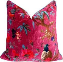 Laura Park Designs Magenta 20 X 20 Rajmahal Velvet Pillow