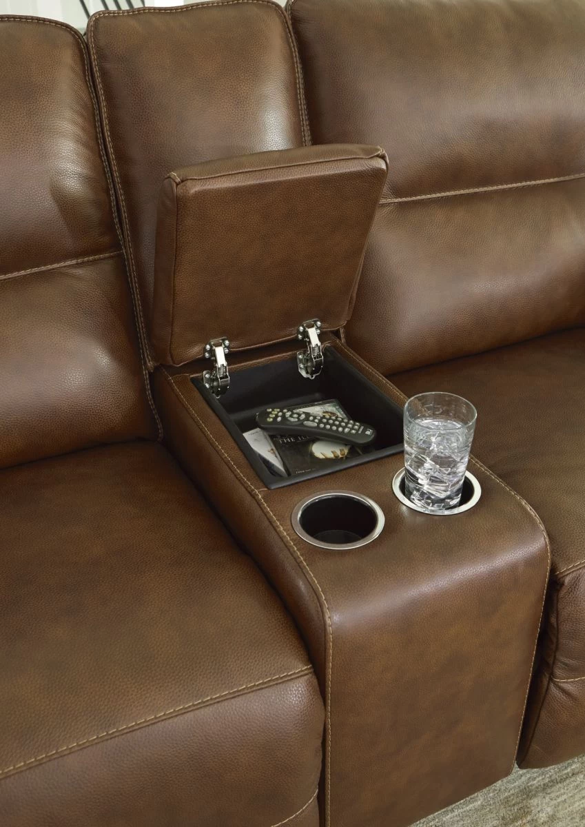 Signature Design By Ashley® Francesca Auburn Power Reclining Loveseat With Console 6 Signature Design By Ashley® Francesca Auburn Power Reclining Loveseat With Console - Image 6