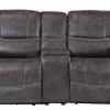 Man Wah Cowboy Granite Power Reclining Console Loveseat