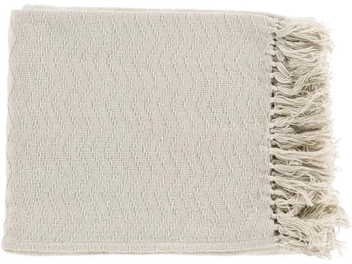 Surya Thelma Cream 50"x60" Throw Blanket 1 Surya Thelma Cream 50"x60" Throw Blanket