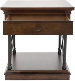 Liberty Tribeca Cordovian Brown End Table -Furniture comprehensive store 8a587885 9f6a 44bb 829a 0dbe31c1fb30
