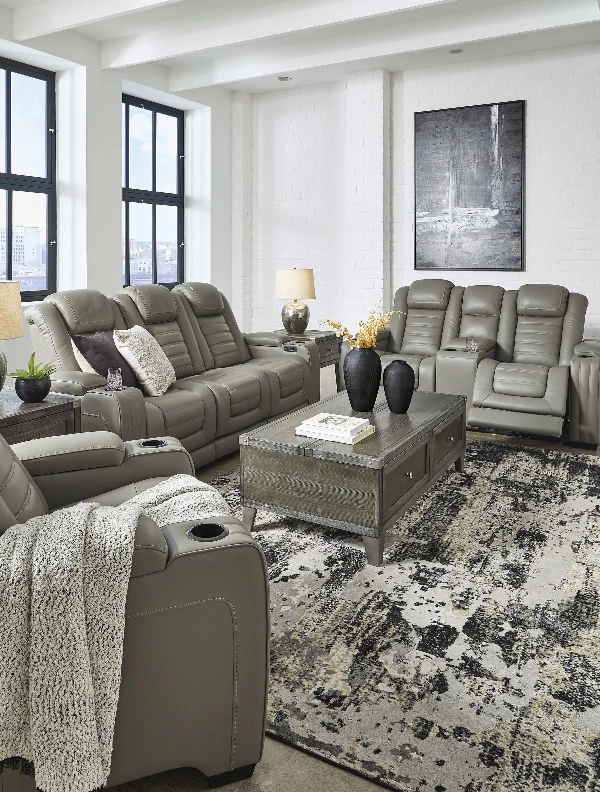 Signature Design By Ashley® Backtrack Gray Power Reclining Console Loveseat 12 Signature Design By Ashley® Backtrack Gray Power Reclining Console Loveseat - Image 12