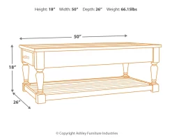 Signature Design By Ashley® Shawnalore Whitewash Coffee Table -Furniture comprehensive store 8ec81530 052a 4ae6 aff2 9669e4b46c2f
