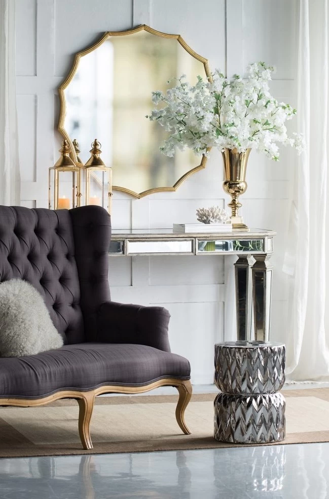 A & B Home Gold 40" Wall Mirror 9 A & B Home Gold 40" Wall Mirror - Image 9