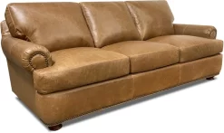 USA Premium Leather Furniture Cashew Ancient Sofa