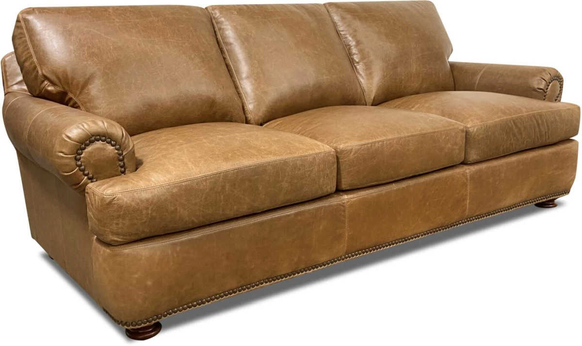 USA Premium Leather Furniture Cashew Ancient Sofa 1 USA Premium Leather Furniture Cashew Ancient Sofa