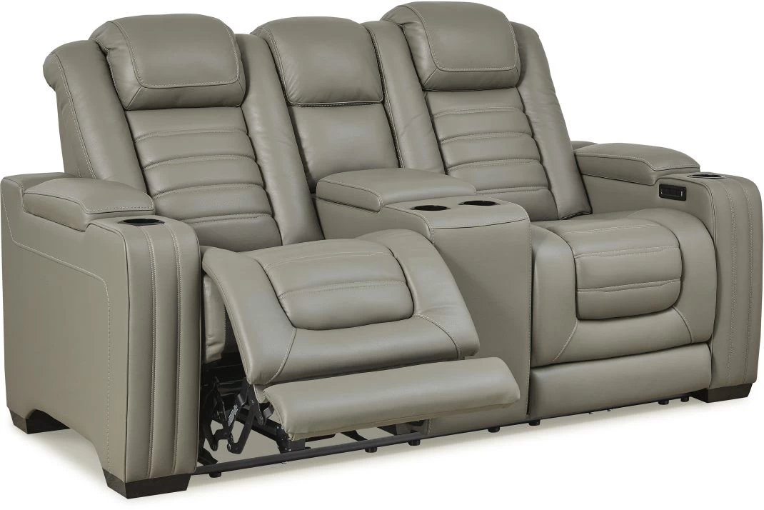 Signature Design By Ashley® Backtrack Gray Power Reclining Console Loveseat 1 Signature Design By Ashley® Backtrack Gray Power Reclining Console Loveseat