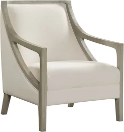 Elements International Hopkins Natural With White Wash Frame Accent Chair