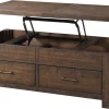 Elements International Jax Walnut Coffee Table With Lift Top