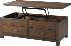 Elements International Jax Walnut Coffee Table With Lift Top
