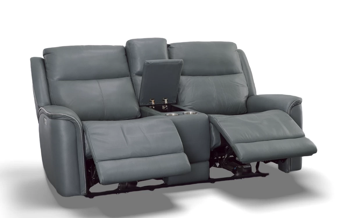 Hi-Rock Home Rainer Leather Power Reclining Console Loveseat 2 Hi-Rock Home Rainer Leather Power Reclining Console Loveseat - Image 2
