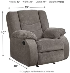 Signature Design By Ashley® Tulen Gray Rocker Recliner -Furniture comprehensive store 957f7623 2286 4d49 854e 8e8c252928e9