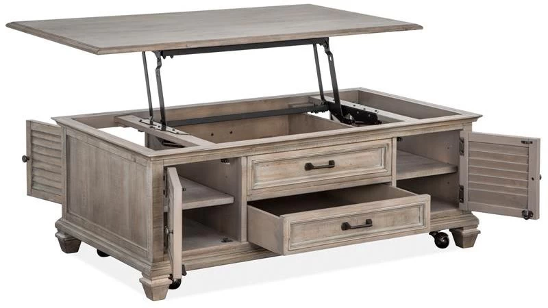 Magnussen Home® Lancaster Dovetail Grey Lift Top Storage Cocktail Table 5 Magnussen Home® Lancaster Dovetail Grey Lift Top Storage Cocktail Table - Image 5