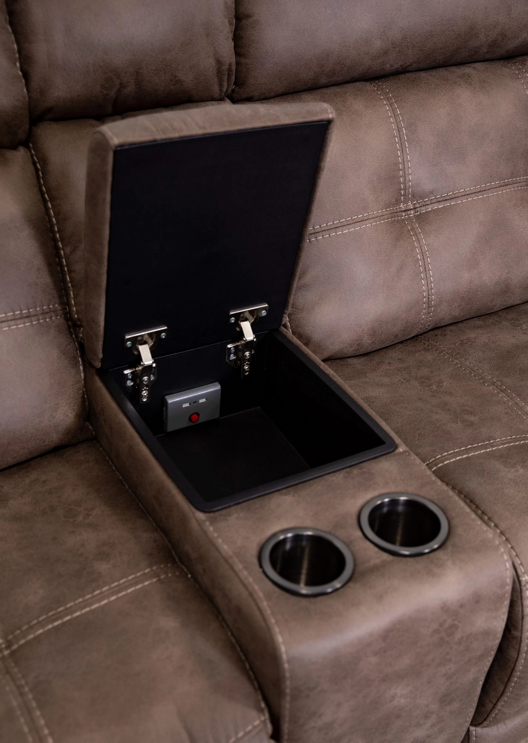 Man Wah Brown 7 Piece Taupe Power Reclining Sectional 3 Man Wah Brown 7 Piece Taupe Power Reclining Sectional - Image 3