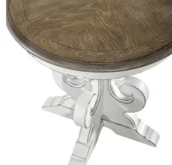 Liberty Magnolia Manor Antique White/Weathered Bark Round End Table -Furniture comprehensive store 97c338c7 de37 44cd a474 7713c047c6f7