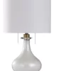 Stylecraft White Nova/Antique Brass Table Lamp
